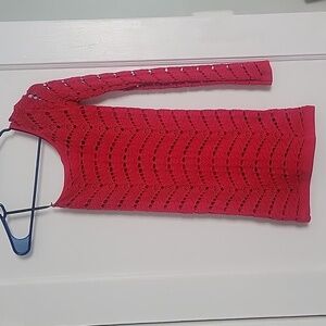 Bebe one shoulder red mini bodycon dress. Fitted. Like new. Size XS.